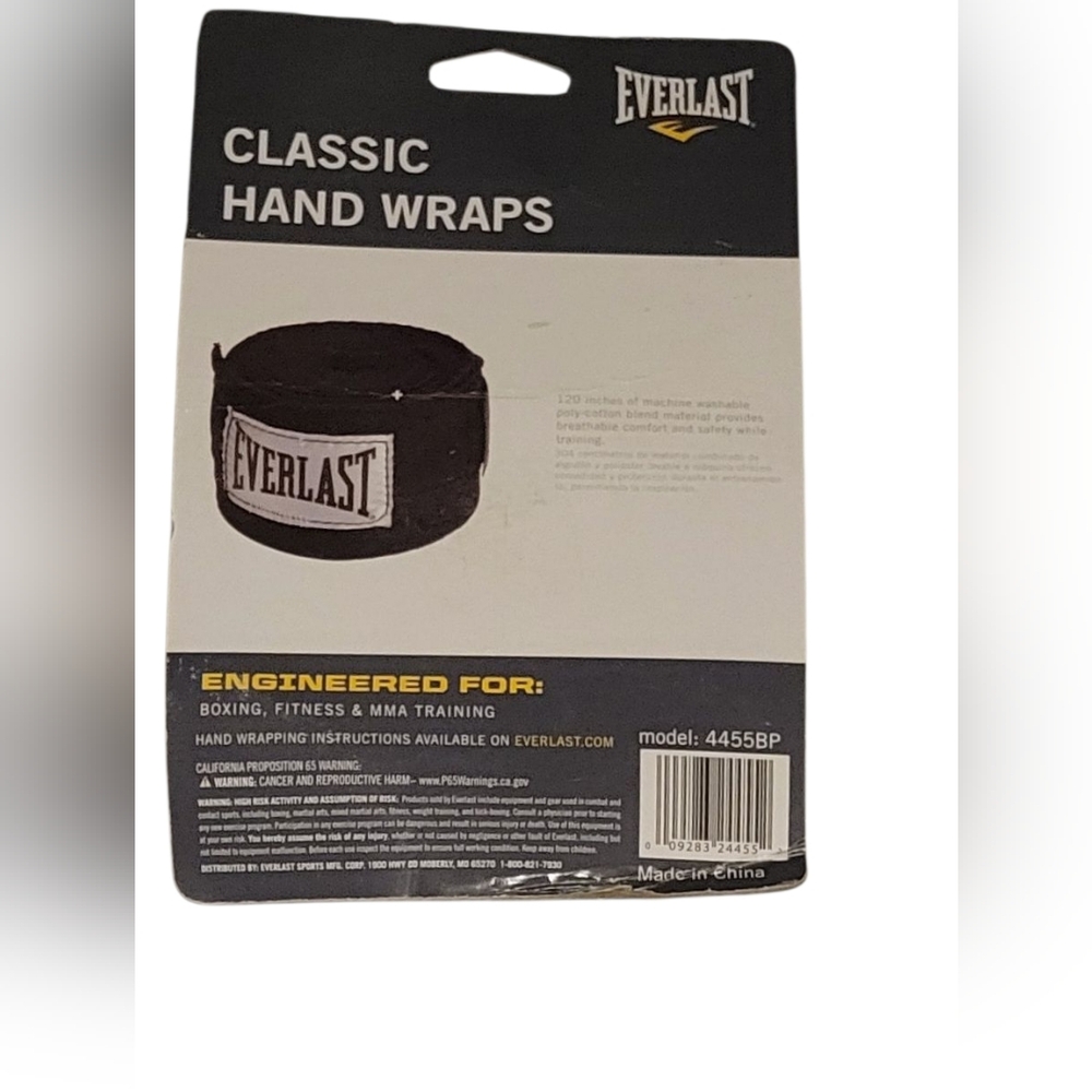 EVERLAST Classic Hand Wraps Black 120 inches - Picture 2 of 2